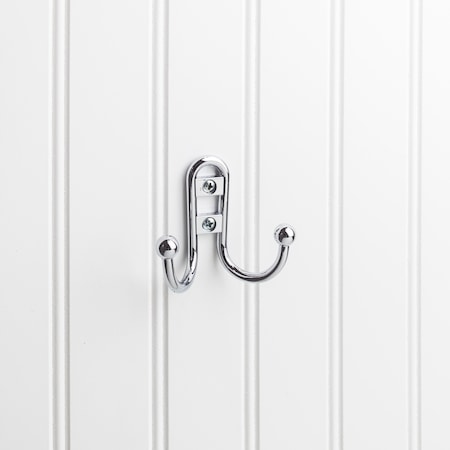 Elements 2-9/16" Polished Chrome Classic Double Prong Ball End Wall Mounted Hook YD25-256PC
